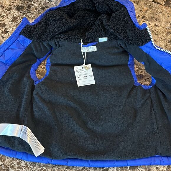 Mango | Royal Blue Infant Boys Hooded Puffer Vest - Picture 6 of 12